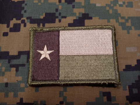 Texas Drab Flag Hook and Loop Patch
