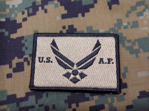 US Air Force FDE w/Black Border Hook and Loop Patch