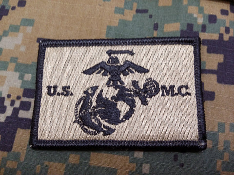 USMC FDE w/Black Outline Embroidered Patches