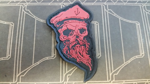 Skull Sailor Red PVC Patch