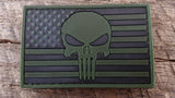 Punisher Skull on Flag PVC Patch