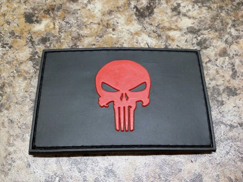 Punisher Skull Red PVC Patch